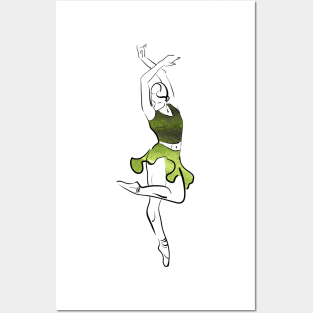 ballerina figure, watercolor illustration Posters and Art